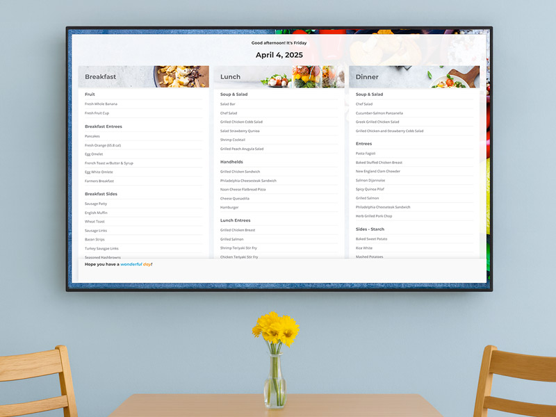 Touchscreen Menu Boards 